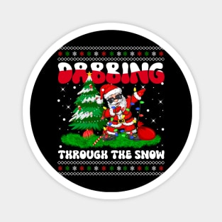 Dabbing Through The Snow Dabbing Santa Sunglasses Christmas Lights Dancing Magnet